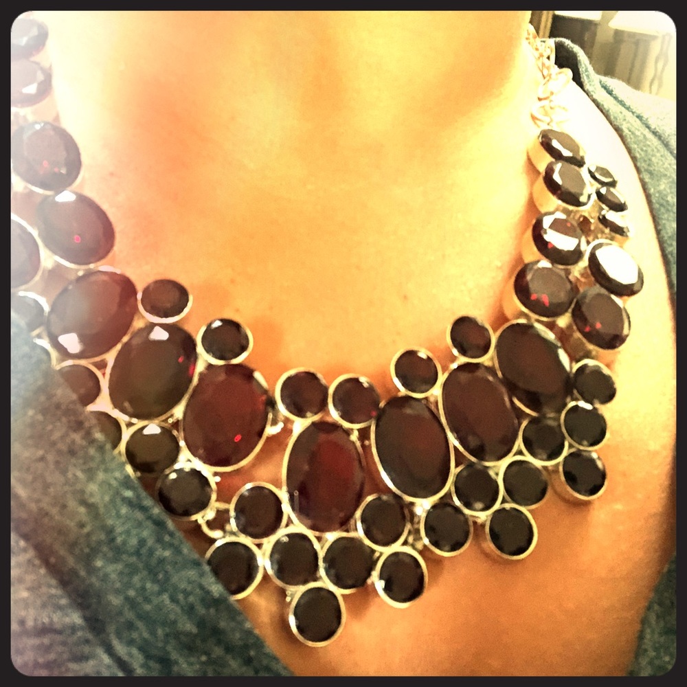 Ruby statement necklace
